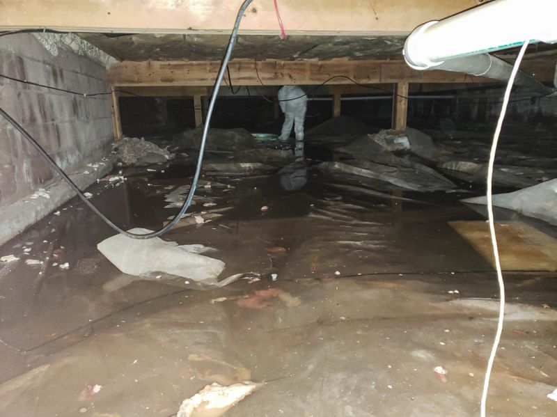 Completed Waterproofed Basement